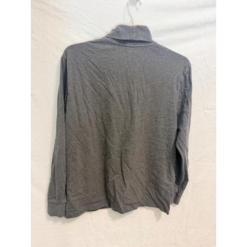 LL Bean Mens Gray Cotton Turtleneck Shirt Traditional Fit Large Reg 508115